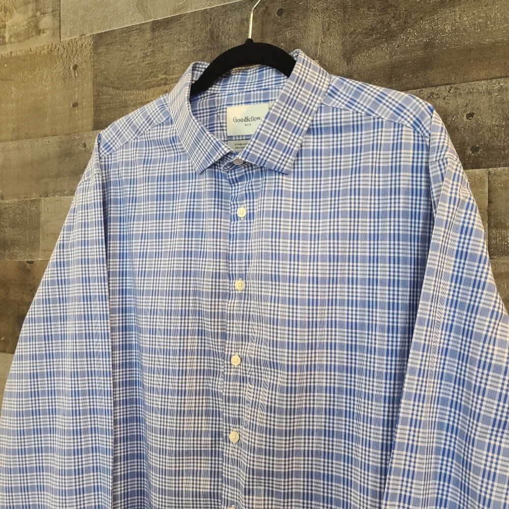 Goodfellow & Co glen check plaid button down, XXL